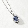 Ross-Simons 1.50 Carat Sapphire and .20 ct. t.w. White Topaz Pendant Necklace in Sterling Silver - 3 of 4