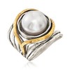 Ross-Simons 11.5-12mm Cultured Pearl Openwork Ring in Sterling Silver and 14kt Yellow Gold - 3 of 4