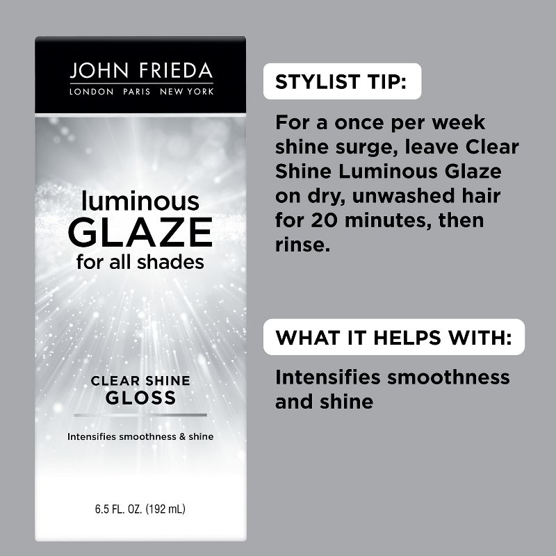 John Frieda Luminous Glaze Clear Shine Gloss Hair Treatment - 6.5 fl oz, 3 of 5