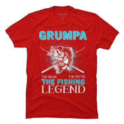 Men's Design By Humans Grumpa Man Myth Fishing Legend By HoangCathrine T-Shirt