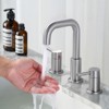 WOWOW 8 in. Widespread Double Handle Bathroom Basin Faucet with Drain Kit in Brushed Nickel - 2 of 4
