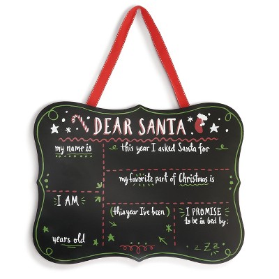 DEMDACO Dear Santa Chalkboard Black