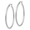 Black Bow Jewelry 2mm x 40mm 14k White Gold Classic Round Hoop Earrings - 2 of 4