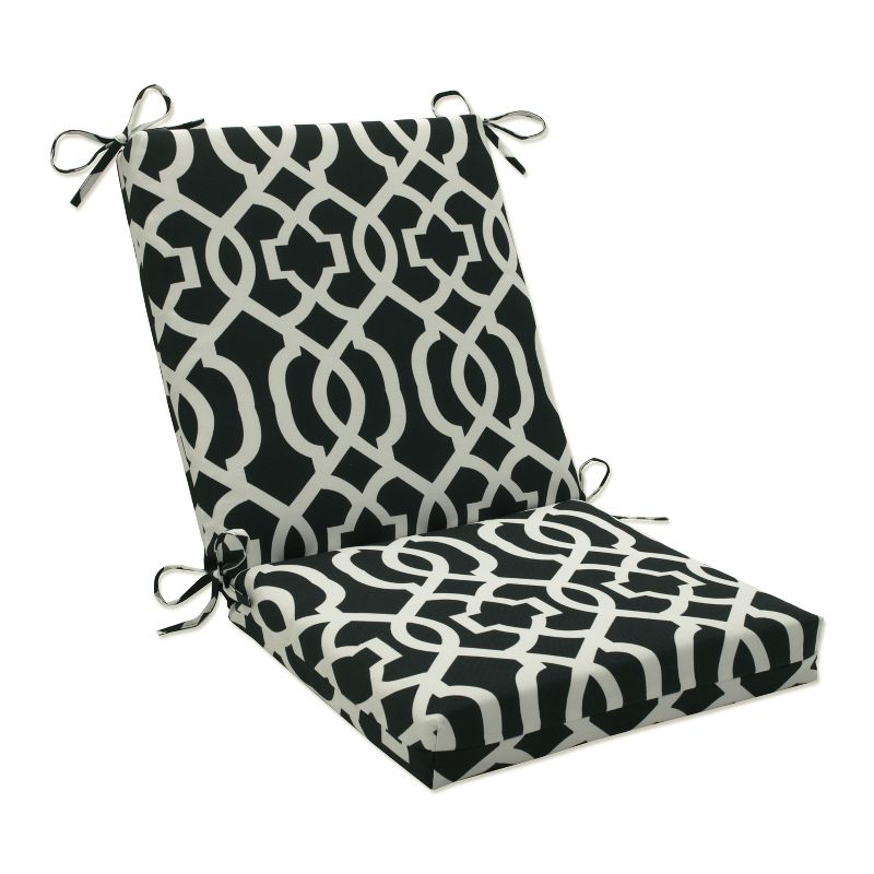 Outdoor Seat Square Cushion Geo Black/White - Pillow Perfect, 1 of 7