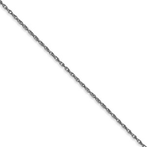 Black Bow Jewelry 0.95mm 10k White Gold Solid Cable Rope Chain Necklace - 1 of 4
