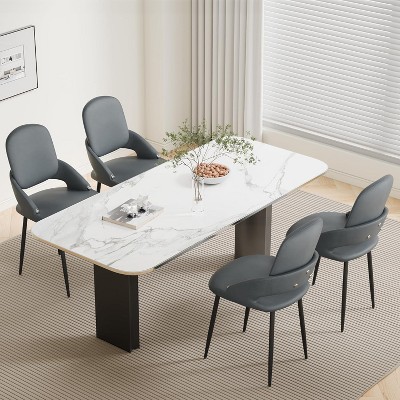 DYHOME Dining Chairs Modern Kitchen Chairs Set of 4, PU Leather Restaurant Chairs