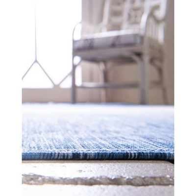 Blue Rectangular Synthetic Easy Care Outdoor Rug