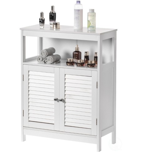 Basicwise White Wall Mounted Bathroom Storage Cabinet Organizer, Mirrored  Vanity Medicine Chest With Open Shelves : Target