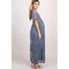 Pinkblush PinkBlush Blue Lace Mesh Overlay Maternity Maxi Dress - 2 of 4