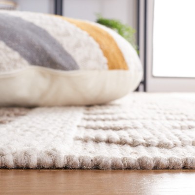 Ivory and Grey 6' x 9' Handmade Wool Flat Woven Rug