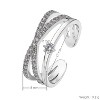 Silver Copper Crystal - Embellished Modern Women's Stackable Ring - 4 of 4