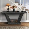 VYNXARIA Rustic Black Coffee Table with Distressed Wood Finish - 2 of 4