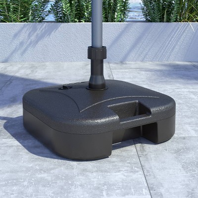 Black Weather-Resistant Fillable Patio Umbrella Base
