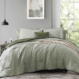 BAGOKIE 7 Pieces Crinkle Textured Bed in a Bag Comforter Set - 1 of 4