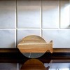 Slickblue Stylish Fish Shaped Acacia Wood & White/Black Marble Board for Serving, Cutting, and Charcuterie, 11.75"x7.75" - 4 of 4