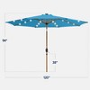 Best Choice Products 10ft Solar LED Lighted Outdoor Woodgrain Pattern Steel Market Patio Umbrella - 2 of 4