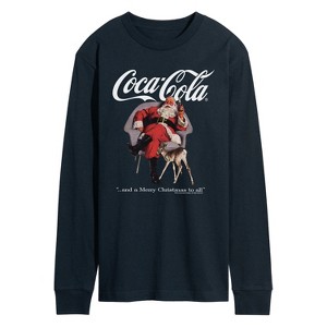 Men's - Coca Cola - Sitting Santa Long Sleeve Graphic T-Shirt - 1 of 3