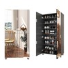 ORRD 50" Shoe Cabinet with 4 Mirror Doors, Holds 24-32 Pairs, Adjustable Shelves & Ventilation, Entryway Storage for Hallway, Black - 3 of 4