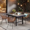 Heynemo Outdoor Dining Table Patio Steel Slat Rectangle Table,Long Outdoor Dining Table, High Table For Party, High Garden Table - 3 of 4