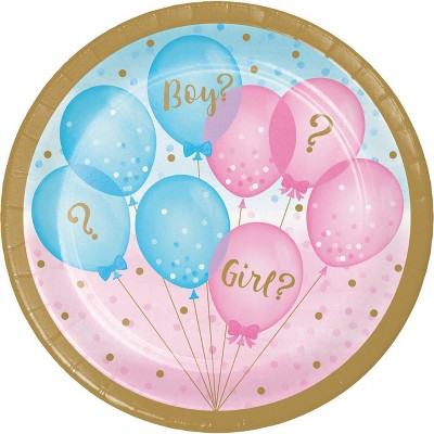 24ct Gender Reveal "Boy Or Girl" Disposable Dessert Plates