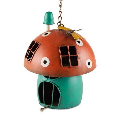 22.25" Mushroom Iron Birdhouse Red - Zingz & Thingz