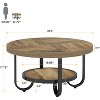 Tribesigns 31.1-Inch 2-Tier Round Coffee Table with Storage Shelf,  Industrial Center Table Cocktail Tea Table with Sturdy Curved Metal Legs - 3 of 4