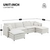 134" Oversized Chenille Cloud Modular U-Shaped Sectional Sofa with Double Cushions, 2 Ottomans & Pillows - 3 of 4