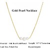 Gold Pearl Necklaces for Women, 14K Gold Plated Dainty Necklace Simple Layered Pearl Necklaces - 2 of 4