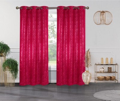 Metallic  Blackout Thermal Grommet Curtain Panels (Set of 2 Blush)