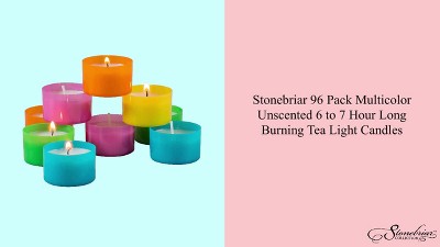 8hr Long Burning Tea Light Unscented Candles White - Stonebriar Collection  : Target