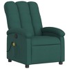 vidaXL Massage Recliner Chair - Dark Green Manual Push Back - 3 of 4