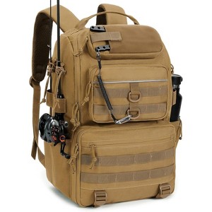 Tackle Backpack Fishing Bags with Rod Holder, 40L Water-Resistant Tackle Box Storage Bag - 1 of 4