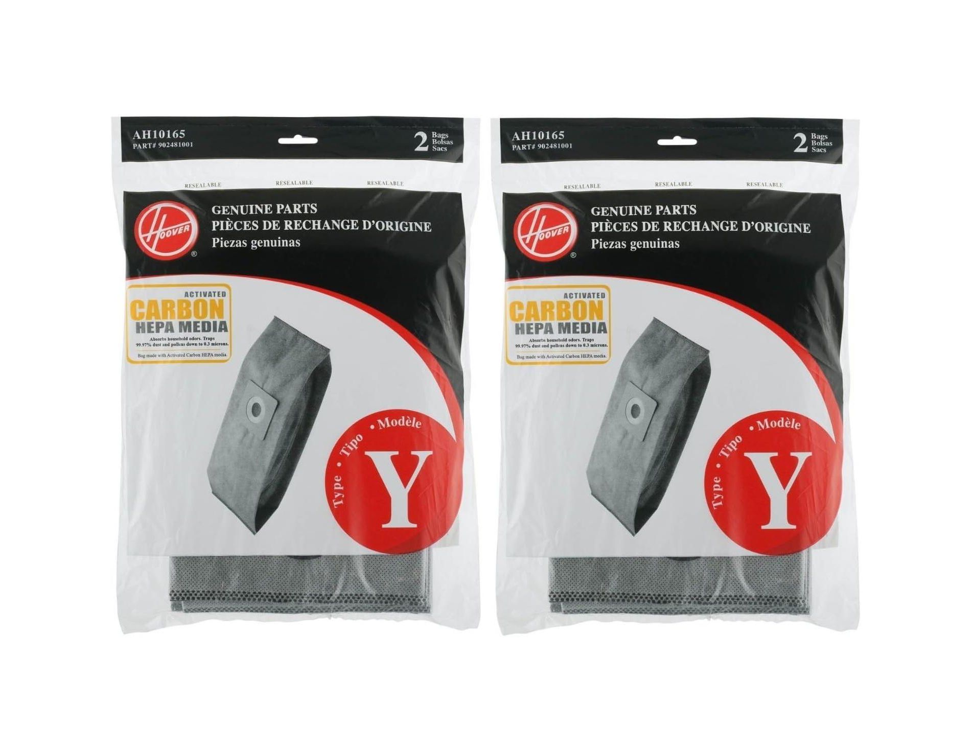 Hoover AH10165 Pleated HEPA Y Carbon Bag 4Pk