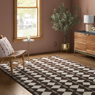 Irregular Diamond Shag Area Rug - Thumbnail 3