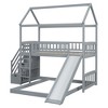 Whisen Playhouse Design Full Over Twin Bunk Bed with Slide - 4 of 4