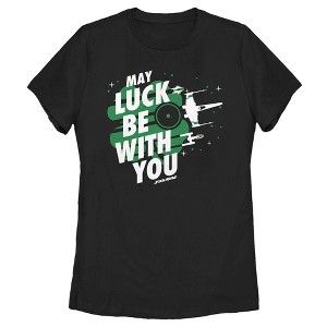 Women's Star Wars X-Wing Starfighter St. Patrick's Day May Luck Be With You T-Shirt - 1 of 4