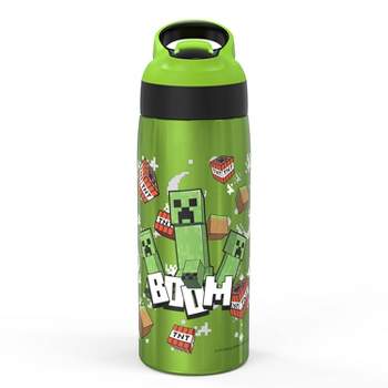 Zak Designs Minecraft 18 oz. Plastic Tumbler with Straw and Sculpted Lid,  Creeper 