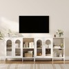 39.4" Modern Glass Arch Sideboard - Buffet Cabinet with Adjustable Shelves & Gold Handles for Entryway/Bathroom (Tempered Glass Doors) - 3 of 4