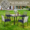 Rbied All Weather 5-Piece Wicker Outdoor Dining Set Patio Conversation Set with Cushions and 2.44" Umbrella Hole - 2 of 4