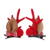 Unique Bargains Christmas Hair Clips Antlers Bow Tie for Christmas 3.15"x1.77" Red 1 Pair - image 4 of 4