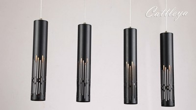 Matte Black Mini LED Cylinder Pendant Light