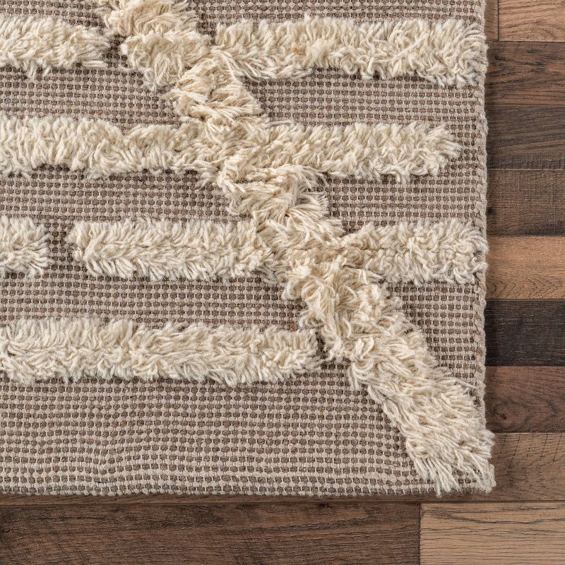 nuLOOM Kandice Contemporary Trellis Wool Blend Area Rug Beige, 5 of 10