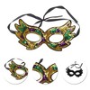 Unique Bargains Colorful Sequins Party Mask Purple Green Yellow 1Pc - 3 of 4