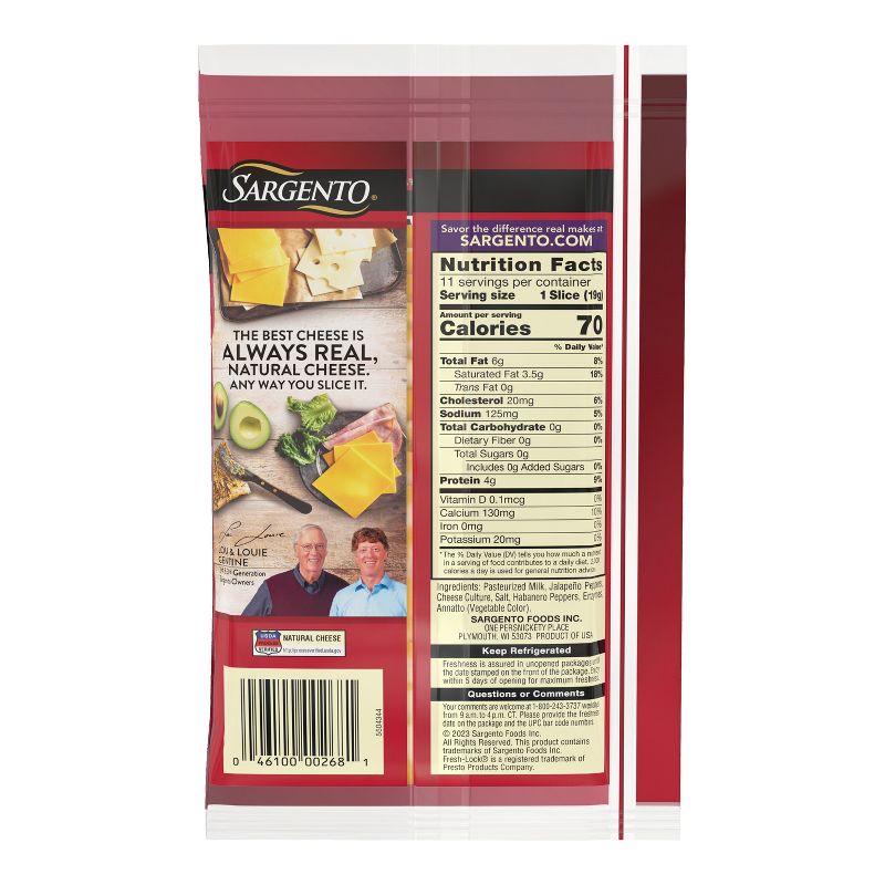 Sargento Natural Colby-Pepper Jack Cheese Slices - 11ct, 3 of 11