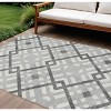 Gray Charcoal And Ivory Geometric Washable Indoor Outdoor Area Rug - 2 of 4