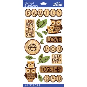 Sticko Themed Stickers - Wood Family, 15pcs - 1 of 1