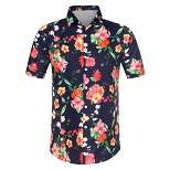 Lars Amadeus Men's Summer Floral Print Short Sleeve Button Down Beach Hawaiian Casual Shirt
