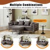 SeaCamel  L Shaped Sectional Sofa , Convertible Storage Ottoman,Chenille ,Square Arm, Modern Tufted Couch ,3 Seater, And Nailhead, Dark gray - 4 of 4