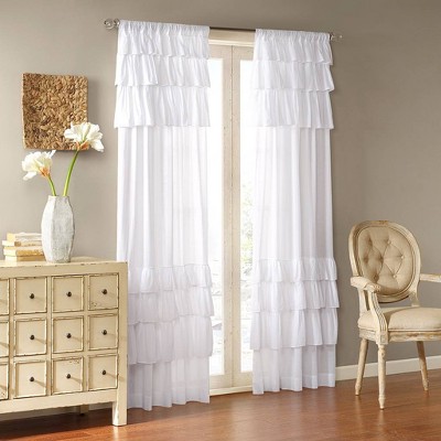 84&#34;x50&#34; Ariana Anna Oversized Ruffle Curtain Panel White🎯