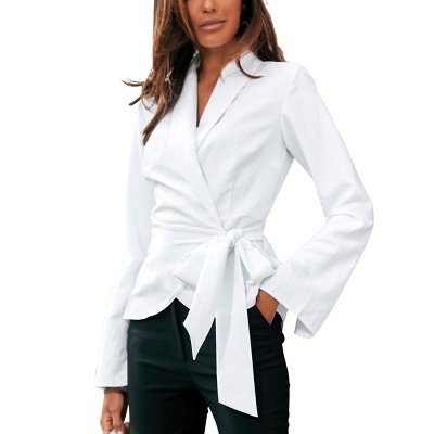 Women's Lapel Wrap Blouse Shirt - LASCANA